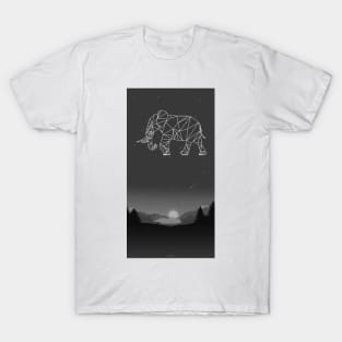 Black elephant geometric style T-Shirt